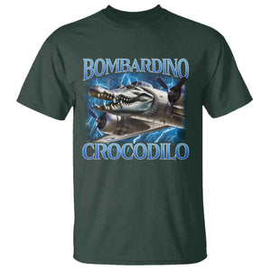 Bombardino Crocodilo T Shirt Internet Memes Italian Brainrot TS10 Dark Forest Green Print Your Wear