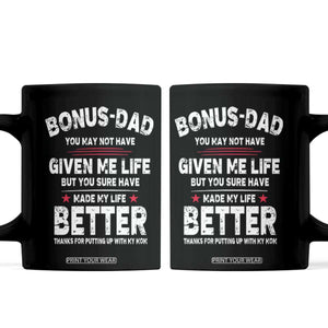 Bonus dad Coffee Mug Step Dad Fathers Day TS10 Black Print Your Wear