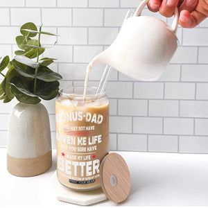 Bonus dad Glass Can Step Dad Fathers Day TS10 Print Your Wear