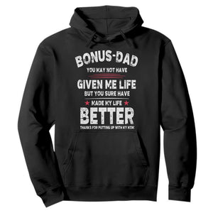 Bonus dad Hoodie Step Dad Fathers Day TS10 Black Print Your Wear