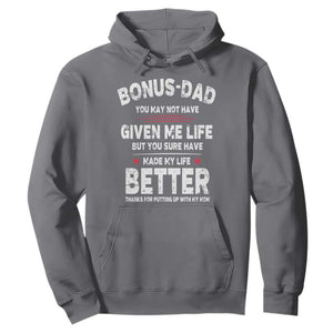 Bonus dad Hoodie Step Dad Fathers Day TS10 Charcoal Print Your Wear