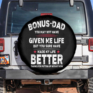 Bonus dad Spare Tire Cover Step Dad Fathers Day TS10 No hole Black Print Your Wear