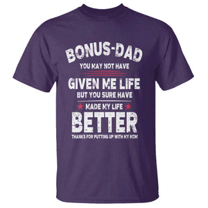 Bonus dad T Shirt Step Dad Fathers Day TS10 Purple Print Your Wear