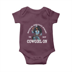 Boots On Heritage Strong Cowgirl On Baby Onesie African American Black Cowgirl TS11 Maroon Print Your Wear