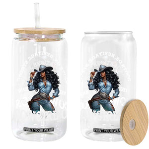 Boots On Heritage Strong Cowgirl On Glass Can African American Black Cowgirl TS11 Black Print Your Wear