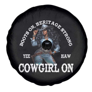 Boots On Heritage Strong Cowgirl On Spare Tire Cover African American Black Cowgirl TS11 Print Your Wear