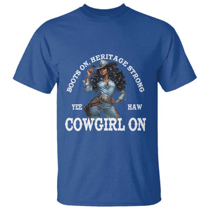 Boots On Heritage Strong Cowgirl On T Shirt African American Black Cowgirl TS11 Royal Blue Print Your Wear