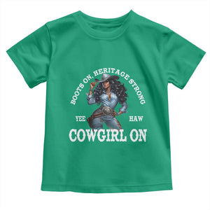 Boots On Heritage Strong Cowgirl On Toddler T Shirt African American Black Cowgirl TS11 Irish Green Print Your Wear