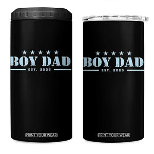 Boy Dad Est 2025 4 in 1 Can Cooler Tumbler Expect Baby Boy Son Father 2025 TS10 One Size: 16 oz Black Print Your Wear