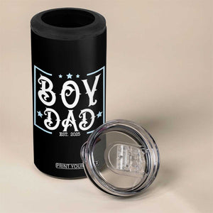Boy Dad Est 2025 4 in 1 Can Cooler Tumbler Expect Baby Boy Son Fathers Day 2025 TS10 Print Your Wear