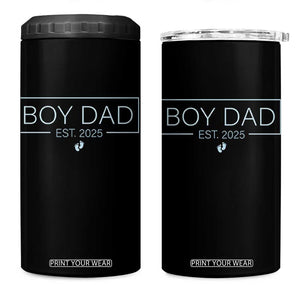 Boy Dad Est 2025 4 in 1 Can Cooler Tumbler Newborn Daddy Father Baby Boy Son Expect Baby TS10 One Size: 16 oz Black Print Your Wear
