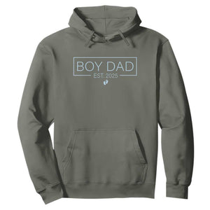 Boy Dad Est 2025 Hoodie Daddy Of Newborn Baby Boy First Fathers Day TS10 Military Green Print Your Wear