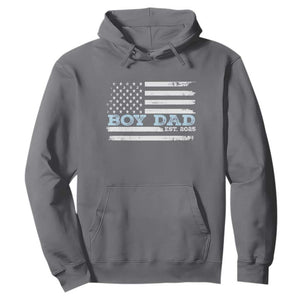Boy Dad Est 2025 Hoodie Daddy Of Newborn Baby Boy First Fathers Day USA Flag TS10 Charcoal Print Your Wear