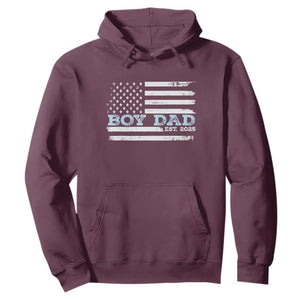 Boy Dad Est 2025 Hoodie Daddy Of Newborn Baby Boy First Fathers Day USA Flag TS10 Maroon Print Your Wear