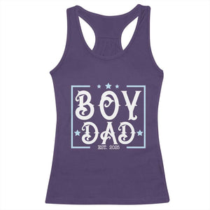 Boy Dad Est 2025 Racerback Tank Top Expect Baby Boy Son Fathers Day 2025 TS10 Purple Print Your Wear
