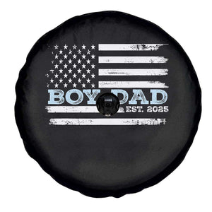 Boy Dad Est 2025 Spare Tire Cover Daddy Of Newborn Baby Boy First Fathers Day USA Flag TS10 Print Your Wear