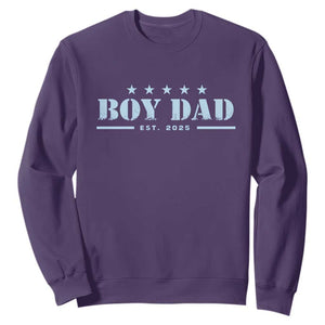 Boy Dad Est 2025 Sweatshirt Expecting Baby Boy 2025 TS10 Purple Print Your Wear