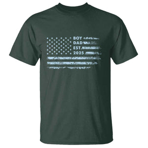 Boy Dad Est 2025 T Shirt American Flag First Fathers Day TS10 Dark Forest Green Print Your Wear