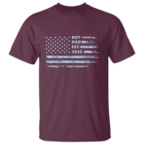 Boy Dad Est 2025 T Shirt American Flag First Fathers Day TS10 Maroon Print Your Wear