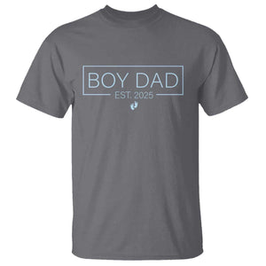 Boy Dad Est 2025 T Shirt Daddy Of Newborn Baby Boy First Fathers Day TS10 Charcoal Print Your Wear