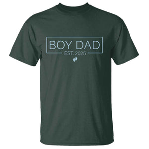 Boy Dad Est 2025 T Shirt Daddy Of Newborn Baby Boy First Fathers Day TS10 Dark Forest Green Print Your Wear
