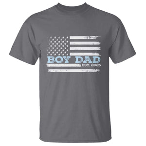 Boy Dad Est 2025 T Shirt Daddy Of Newborn Baby Boy First Fathers Day USA Flag TS10 Charcoal Print Your Wear