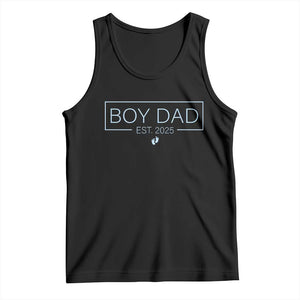Boy Dad Est 2025 Tank Top Daddy Of Newborn Baby Boy First Fathers Day TS10 Black Print Your Wear
