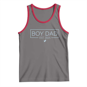 Boy Dad Est 2025 Tank Top Daddy Of Newborn Baby Boy First Fathers Day TS10 Deep Heather Red Print Your Wear