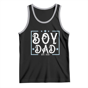 Boy Dad Est 2025 Tank Top Expect Baby Boy Fathers Day 2025 TS10 Black Athletic Heather Print Your Wear
