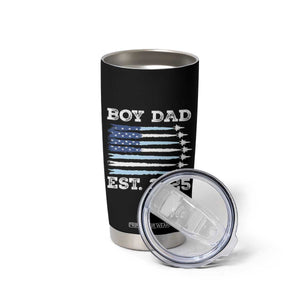 Boy Dad Est 2025 Tumbler Cup Newborn Daddy Father Baby Boy Son USA Flag Fighter Jets TS10 Print Your Wear