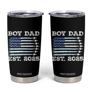 Boy Dad Est 2025 Tumbler Cup Newborn Daddy Father Baby Boy Son USA Flag Fighter Jets TS10 Black Print Your Wear