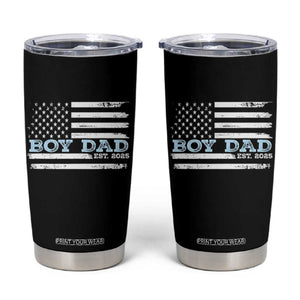 Boy Dad Est 2025 Tumbler Cup Newborn Daddy Father Baby Boy Son USA Flag TS10 Black Print Your Wear