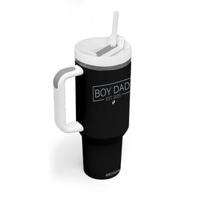 Boy Dad Est 2025 Tumbler With Handle Newborn Daddy Father Baby Boy Son Expect Baby TS10 Print Your Wear