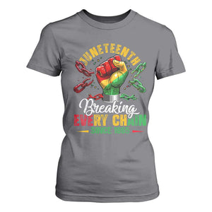 Breaking Every Chain Since 1865 Juneteenth T Shirt For Women Celebrating Black Freedom TS10 Charcoal Print Your Wear
