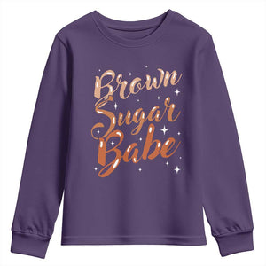 Brown Sugar Babe Youth Sweatshirt Proud Woman Melanin Pride Black Girl TS10 Purple Print Your Wear