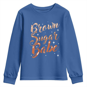 Brown Sugar Babe Youth Sweatshirt Proud Woman Melanin Pride Black Girl TS10 Royal Blue Print Your Wear