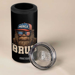 Bruh Bigfoot Merica 4 in 1 Can Cooler Tumbler American Flag Patriotic 4th Of July TS10 Print Your Wear