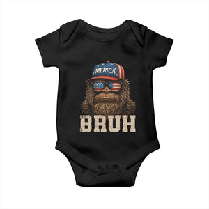 Funny Bigfoot Merica Baby Onesie Funny Patriotic Bruh 4th of July Infant Bodysuit TS10 Black Print Your Wear