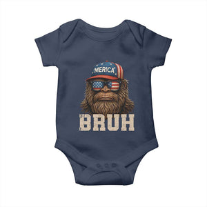 Funny Bigfoot Merica Baby Onesie Funny Patriotic Bruh 4th of July Infant Bodysuit TS10 Navy Print Your Wear