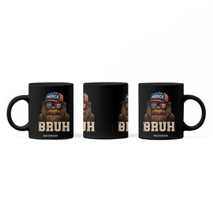 Bruh Bigfoot Merica Coffee Mug American Flag Patriotic 4th Of July TS10 Print Your Wear