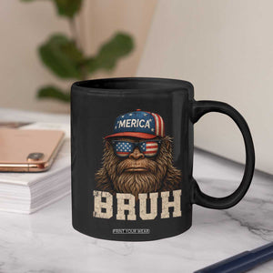 Bruh Bigfoot Merica Coffee Mug American Flag Patriotic 4th Of July TS10 Print Your Wear