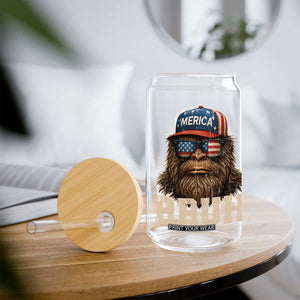 Bruh Bigfoot Merica Glass Can American Flag Patriotic 4th Of July TS10 Print Your Wear