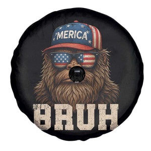 Bruh Bigfoot Merica Spare Tire Cover American Flag Patriotic 4th Of July TS10 Print Your Wear