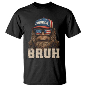 Bruh Bigfoot Merica T Shirt American Flag Patriotic 4th Of July TS10 Black Print Your Wear