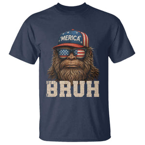 Bruh Bigfoot Merica T Shirt American Flag Patriotic 4th Of July TS10 Navy Print Your Wear
