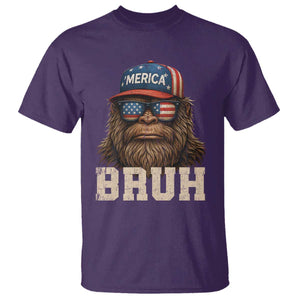 Bruh Bigfoot Merica T Shirt American Flag Patriotic 4th Of July TS10 Purple Print Your Wear
