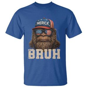 Bruh Bigfoot Merica T Shirt American Flag Patriotic 4th Of July TS10 Royal Blue Print Your Wear