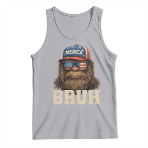 Bruh Bigfoot Merica Tank Top American Flag Patriotic 4th Of July TS10 Athletic Heather Print Your Wear