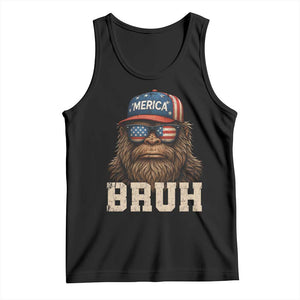 Bruh Bigfoot Merica Tank Top American Flag Patriotic 4th Of July TS10 Black Print Your Wear