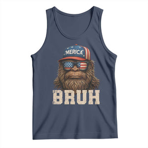 Bruh Bigfoot Merica Tank Top American Flag Patriotic 4th Of July TS10 Navy Print Your Wear